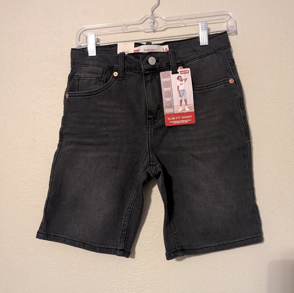 Levi's Kids Charcoal Denim Shorts